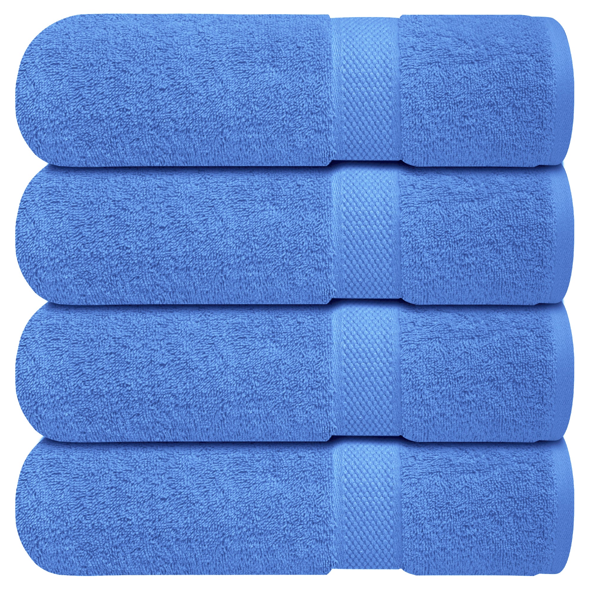 Premium Bath Towels for Bathroom Set of 4 (70x140 cm), 100% Soft Ring-Spun Cotton Bathroom Towels, Quick Dry, Durable, Ideal for Daily Use - Eloquent Blue