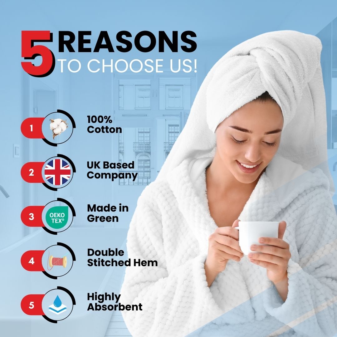 Bath Towels Set of 2 (70x140 cm) – 100% Soft Ring-Spun Cotton, Ultra Soft & Highly Absorbent Towels for Spa, Gym, Hotel & Everyday Bathroom Use - Brilliant White