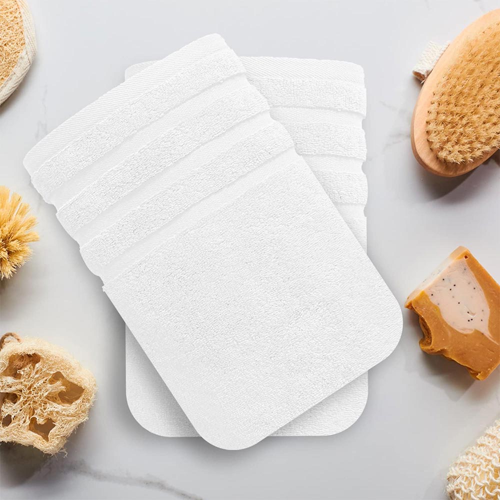 Bath Towels Set of 2 (70x140 cm) – 100% Soft Ring-Spun Cotton, Ultra Soft & Highly Absorbent Towels for Spa, Gym, Hotel & Everyday Bathroom Use - Brilliant White